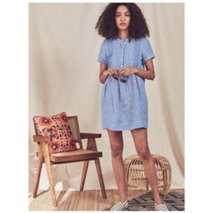 Faherty Gemina Blue Striped Linen Dress